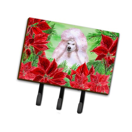 Carolines Treasures White Standard Poodle Poinsettas Leash or Key Holder CK1364TH68
